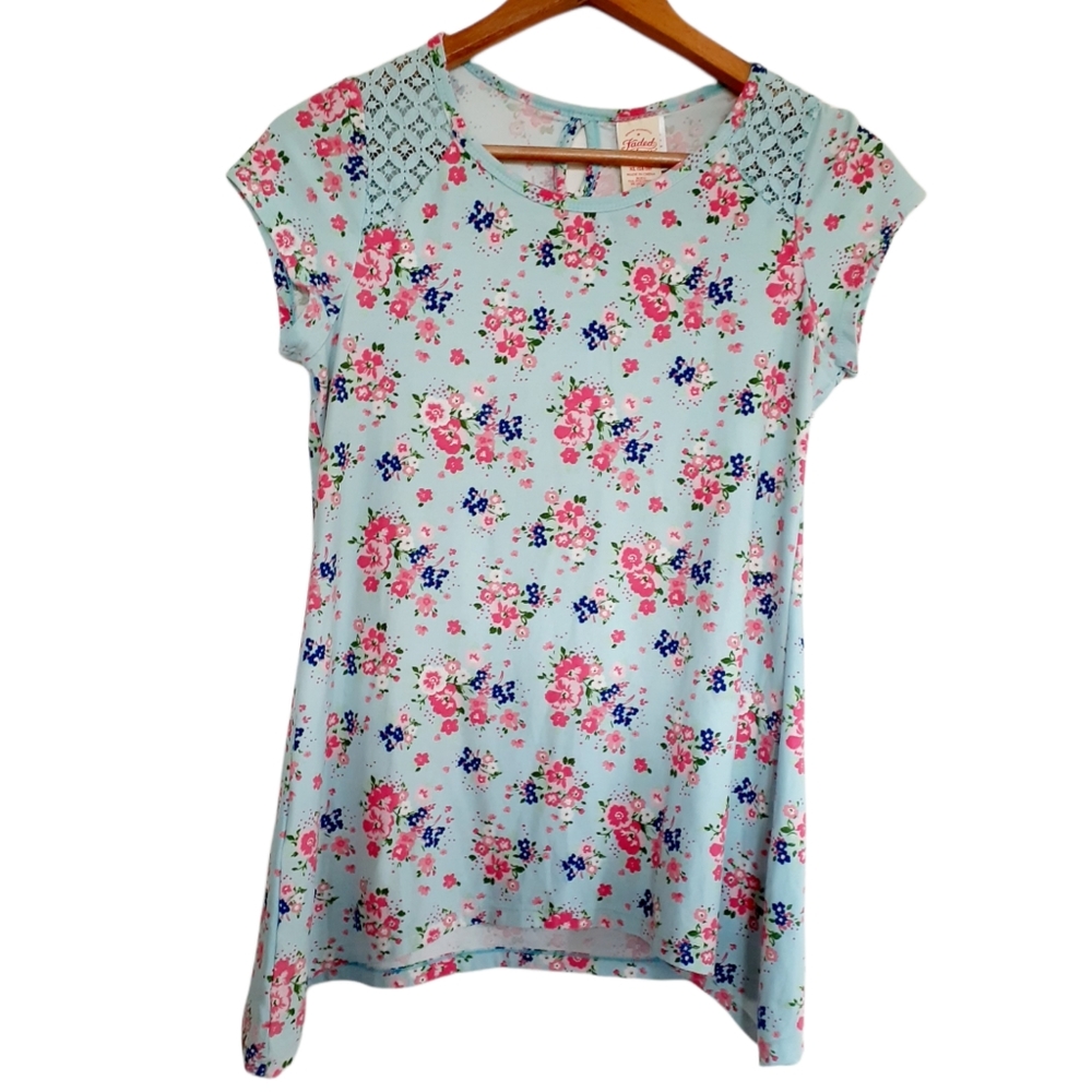 Faded Glory Blouse Floral Size XL Shirt Top